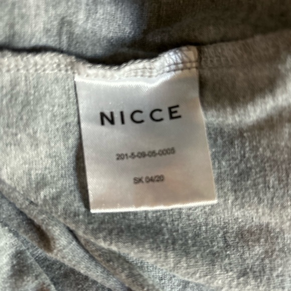 Nicce T-Shirt XS Grey 3D Embroidered Spellout Logo Short Sleeve Cotton Mens XS - Picture 13 of 14